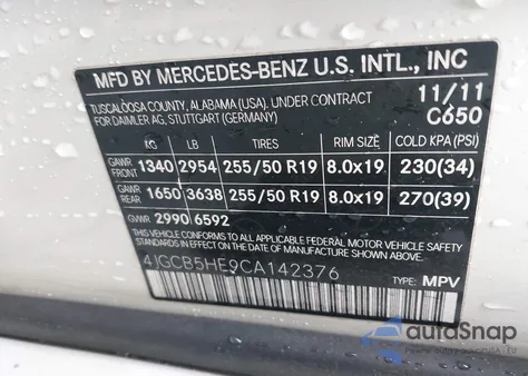 2012 Mercedes-Benz R 350 4Matic z USA, uszkodzony, nr VIN 4JGCB5HE9CA142376